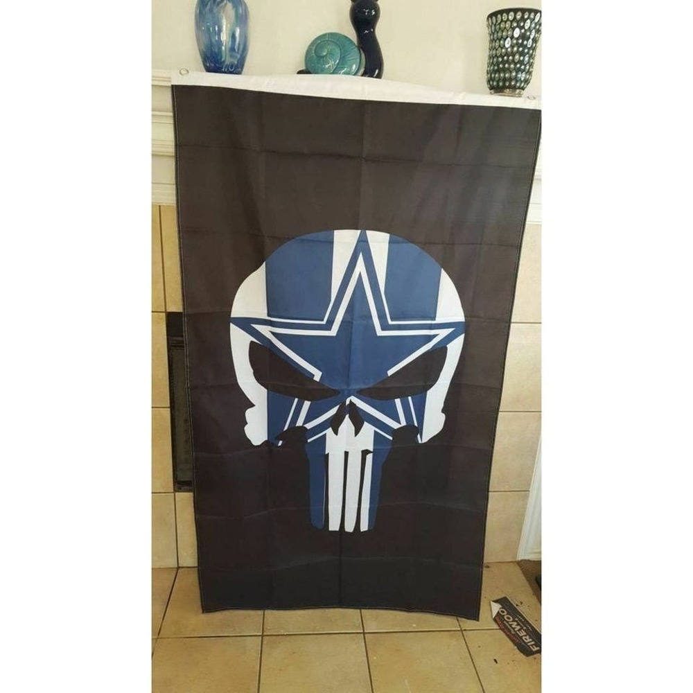 Dallas Cowboysβ Punisher Flag Banner New 3x5 Ft Man Cave Tailgate Garage